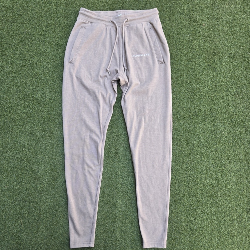 Alphalete Joggers Men's Small Beige Tapered Skinny Drawstring